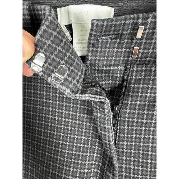H&M Black Plaid Checkered Pants Size 4 - Picture 10 of 10